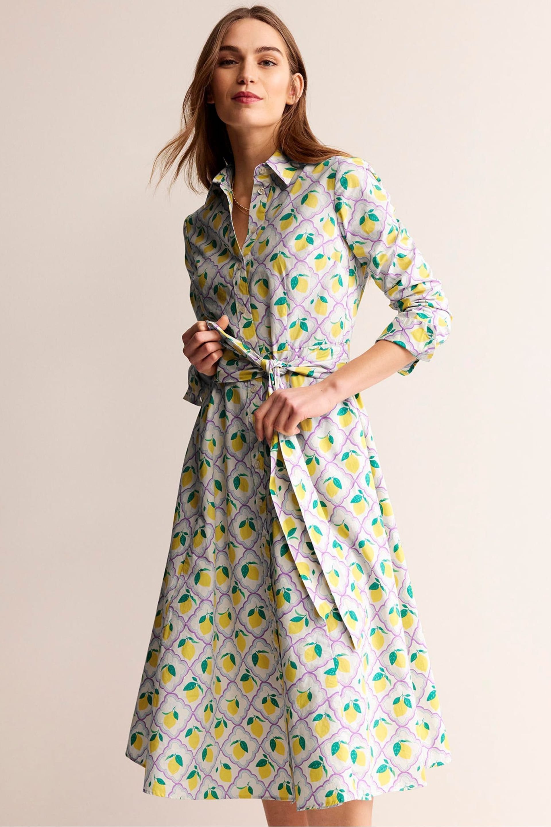 Boden Cream Amy Cotton Midi Shirt Dress - Image 1 of 6