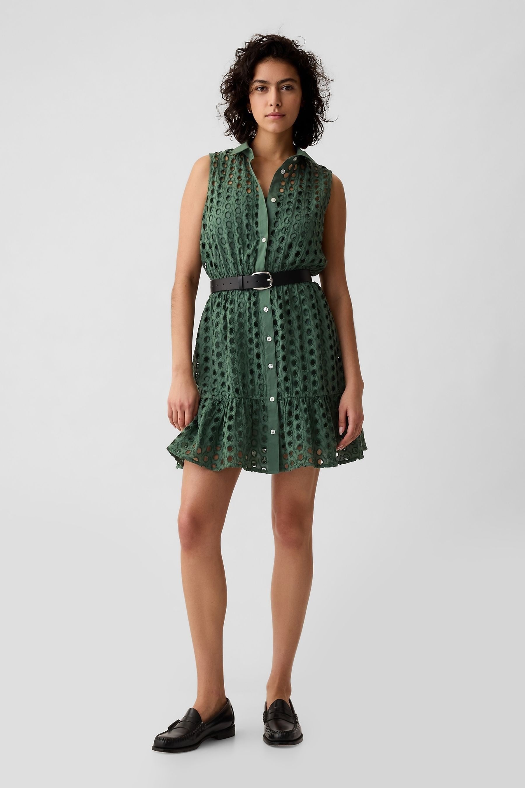 Midi wrap dress in allover eyelet best sale