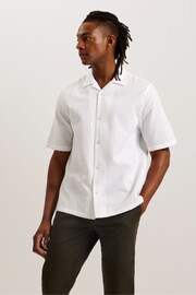 Ted Baker White Textured Geo Oise Shirt - Image 1 of 6