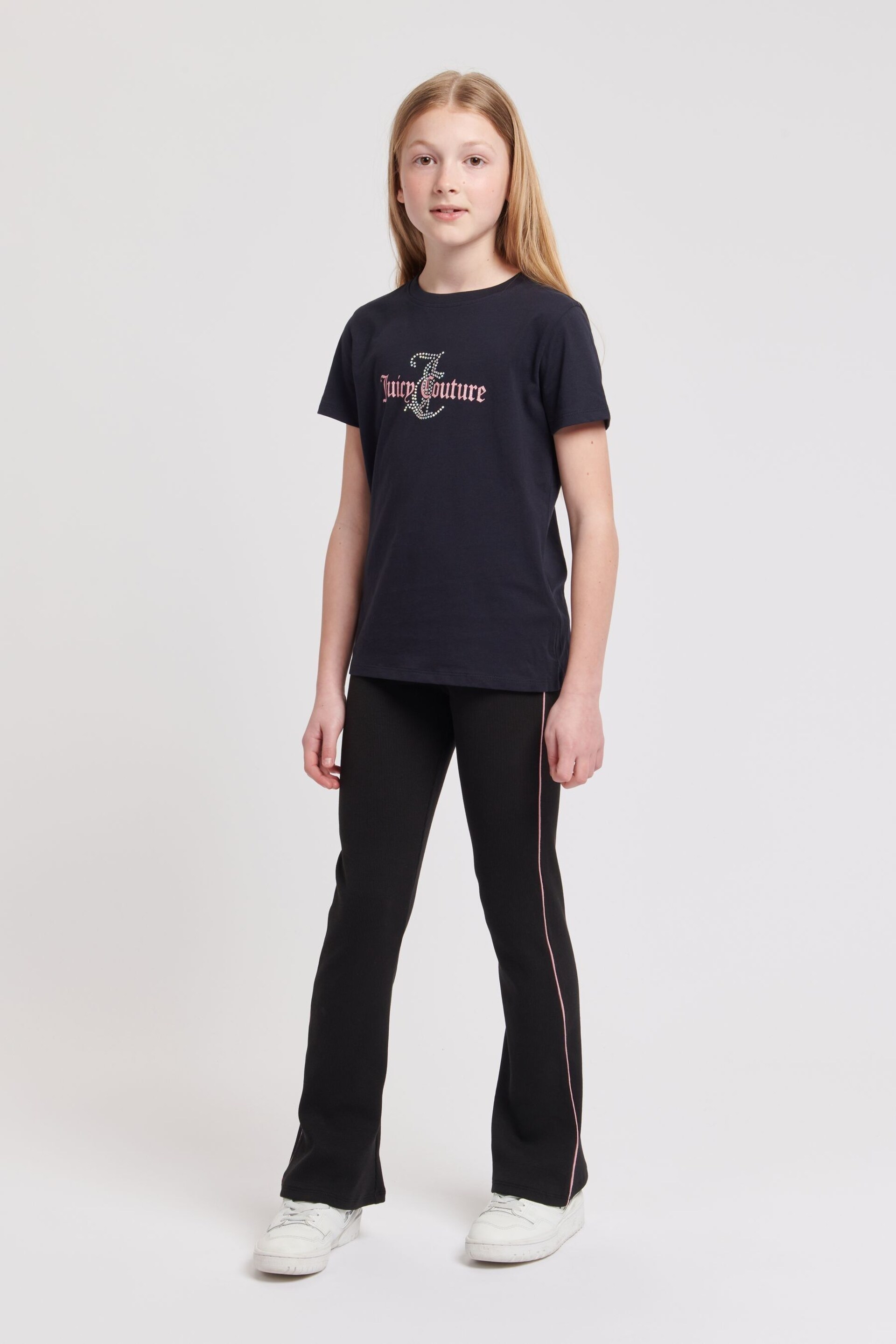 Juicy Couture Classic Fit Girls Diamante T-Shirt - Image 2 of 7