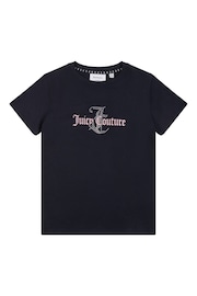 Juicy Couture Classic Fit Girls Diamante T-Shirt - Image 5 of 7
