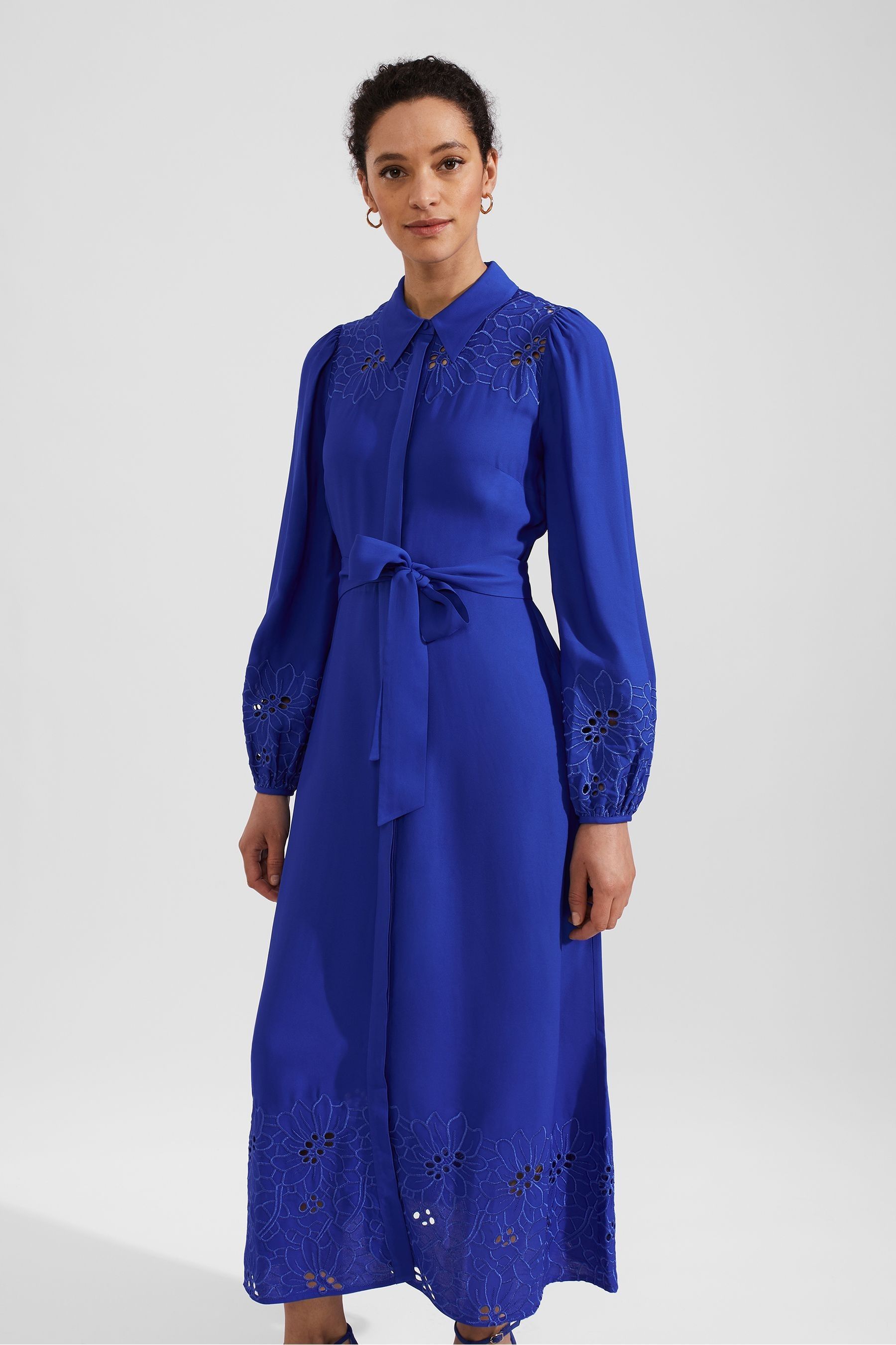 Buy Hobbs Blue Ada Embroidered Dress from the Next UK online shop