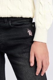 U.S. Polo Assn. Girls Black Coloured Bootleg Denim Jeans - Image 4 of 6