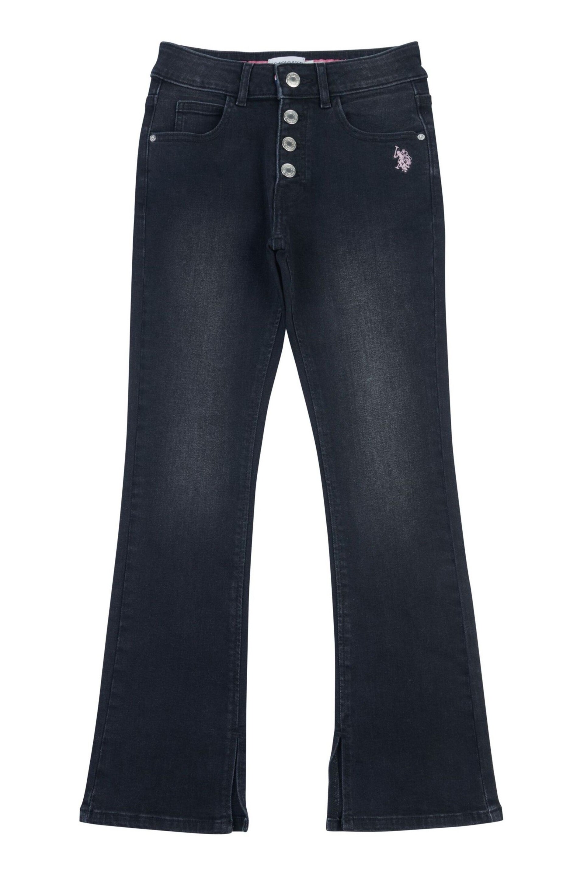 U.S. Polo Assn. Girls Black Coloured Bootleg Denim Jeans - Image 5 of 6