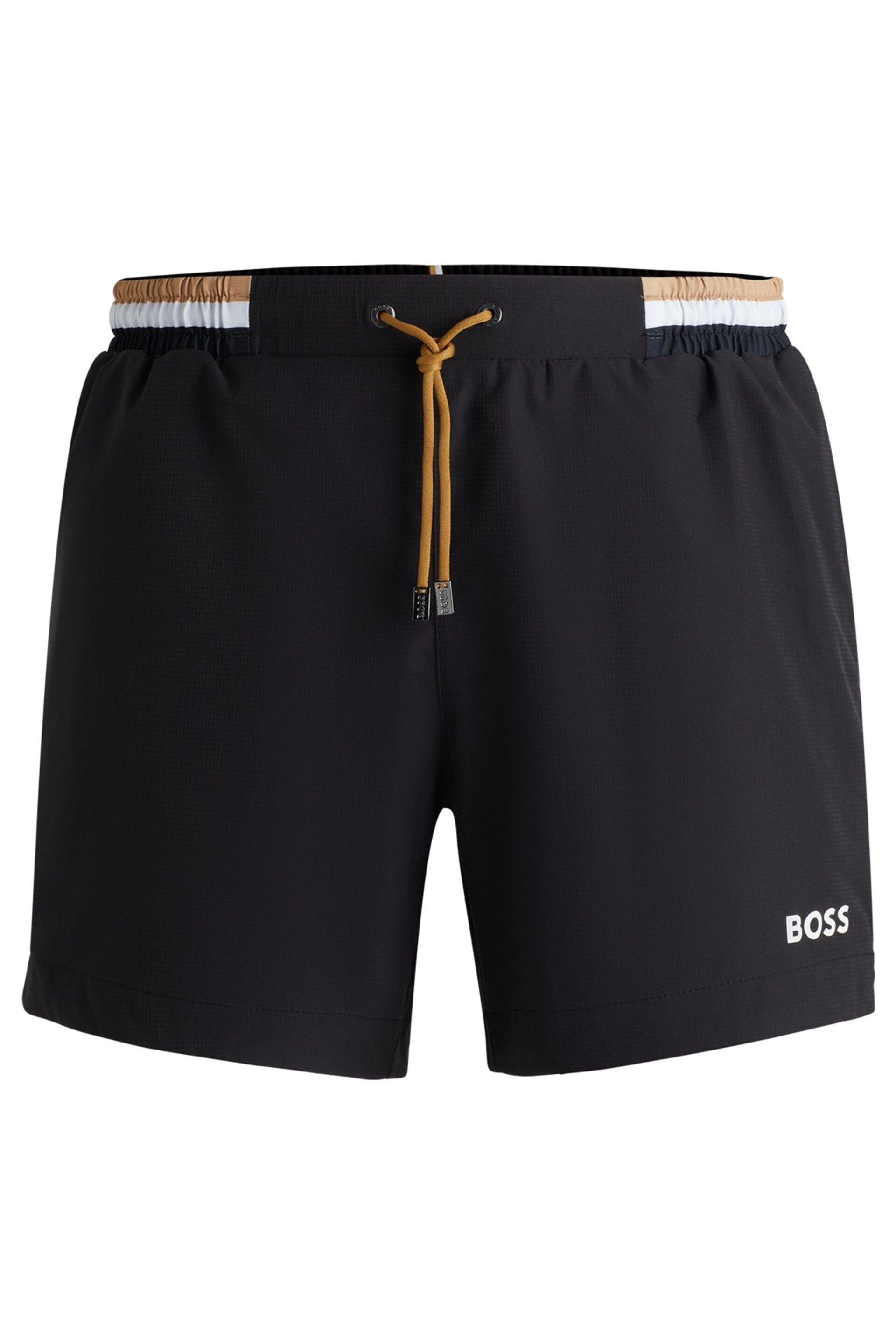 BOSS Black Ripstop Signature Stripe Swim Shorts - Image 4 of 4