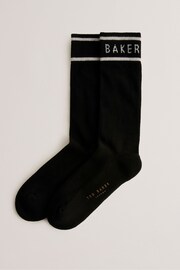 Ted Baker Black Sokkbbb Branded Socks - Image 2 of 3