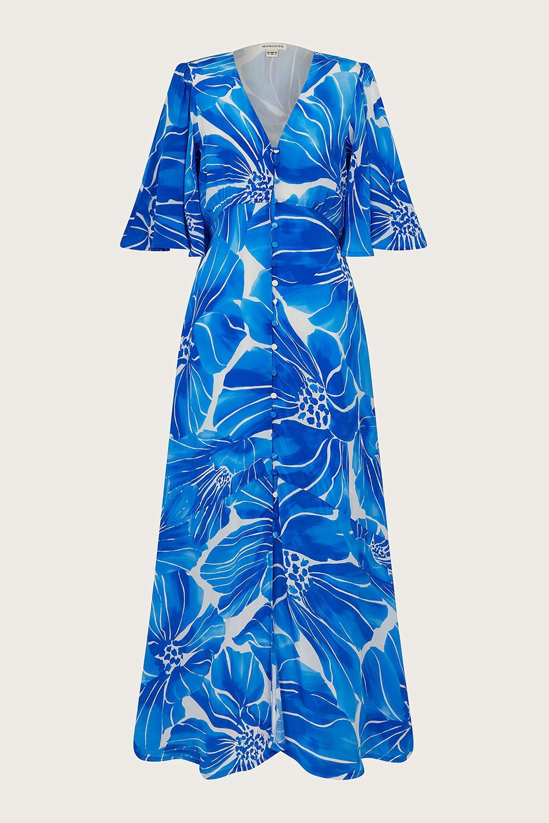 Buy Monsoon Blue Maura Floral Tea Dress from Next Luxembourg