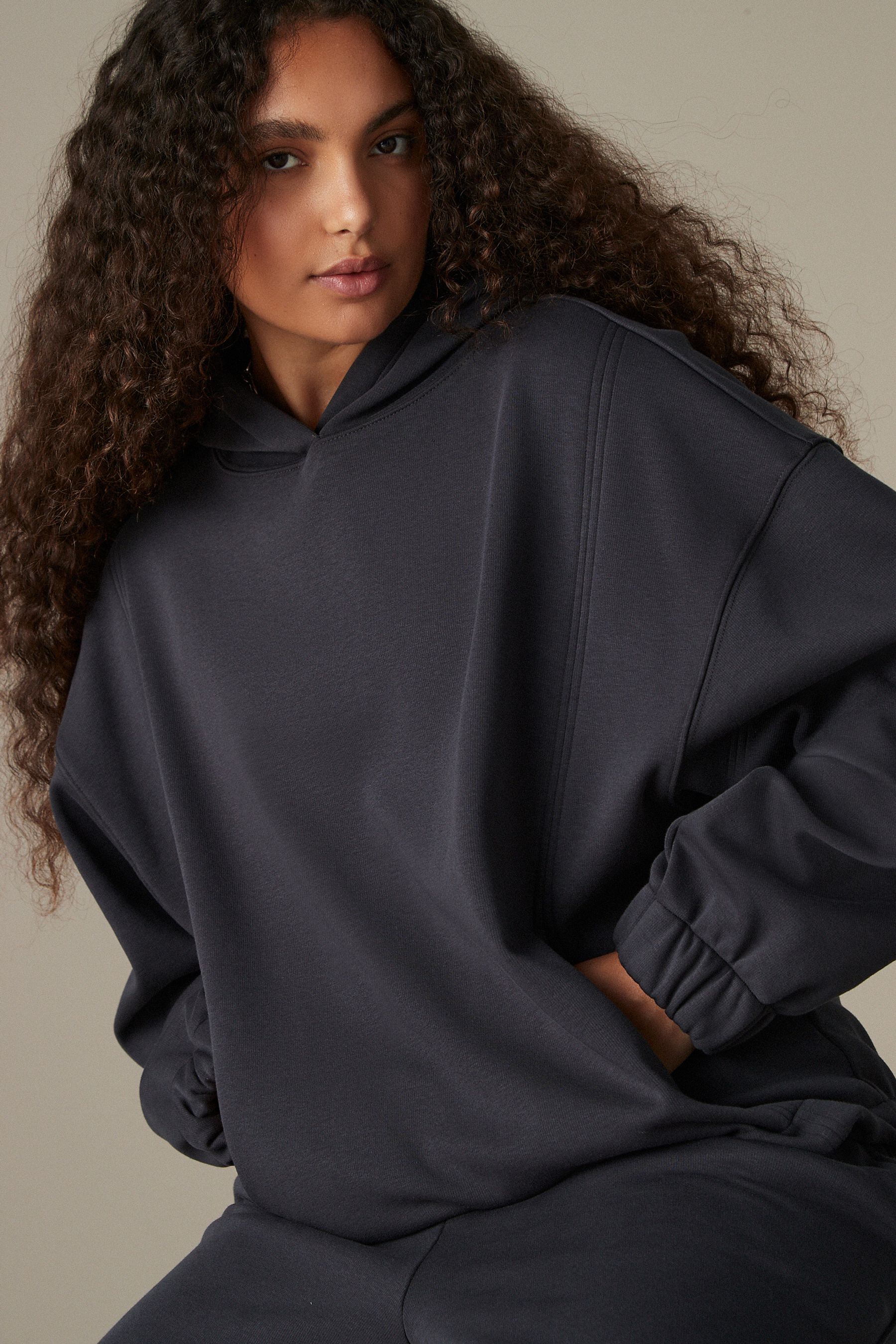 Longline fleece hoodie deals