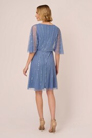 Adrianna Papell Blue Beaded Short Dress - Image 2 of 7