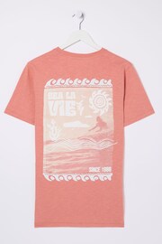 FatFace Orange Sea La Vie T-Shirt - Image 7 of 7