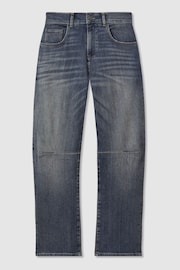 Reiss Mid Blue Mahni Washed Barrel Leg Jeans - Image 2 of 7