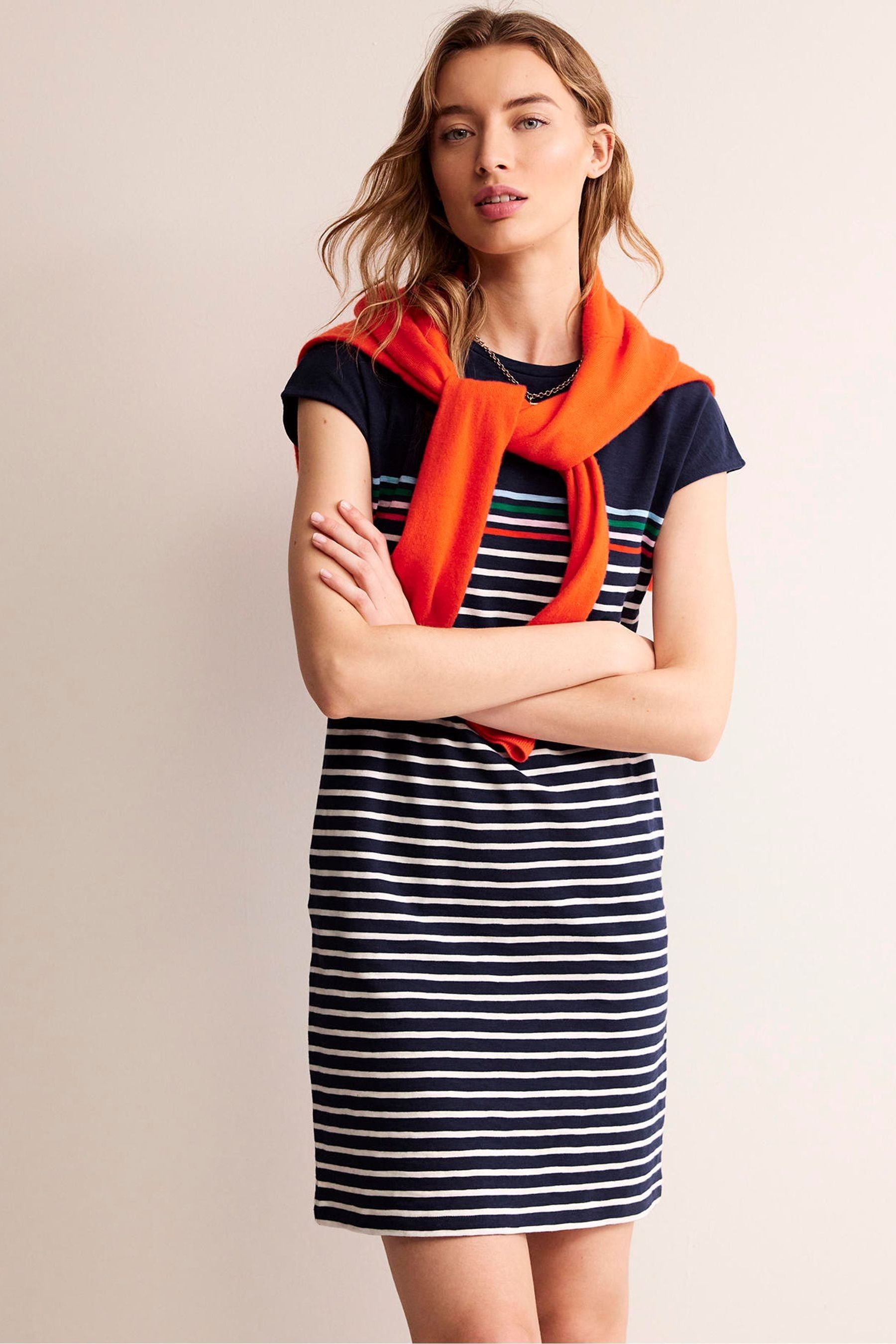 Buy Boden Blue 100 Cotton Stripe Leah Jersey T Shirt Dress from Next Luxembourg