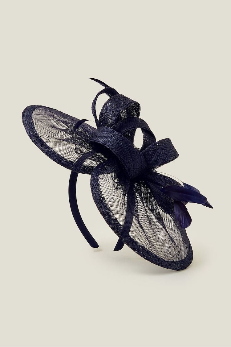 Accessorize Blue Penelope Sin Bow Fascinator - Image 2 of 3