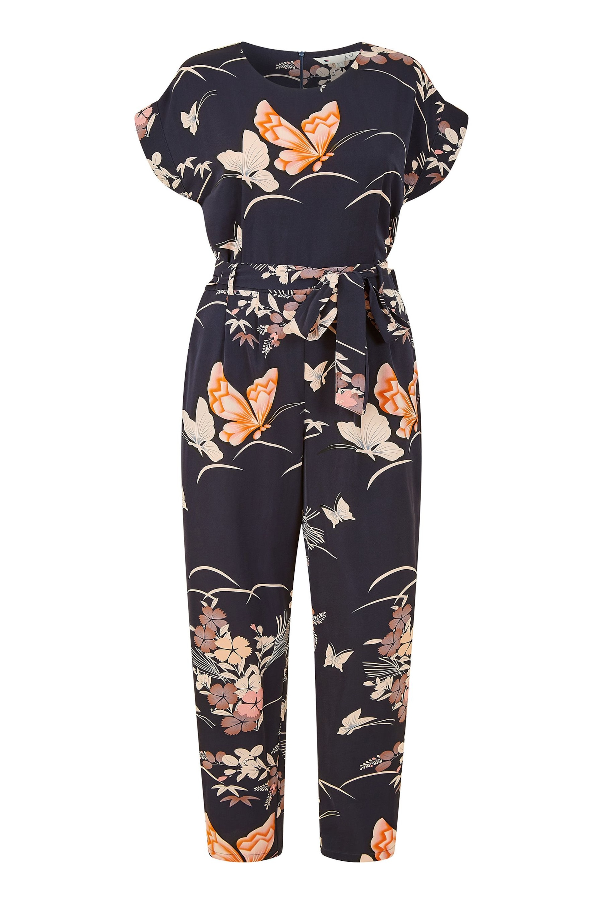 Yumi Blue Butterfly Print Jumpsuit - Image 5 of 5