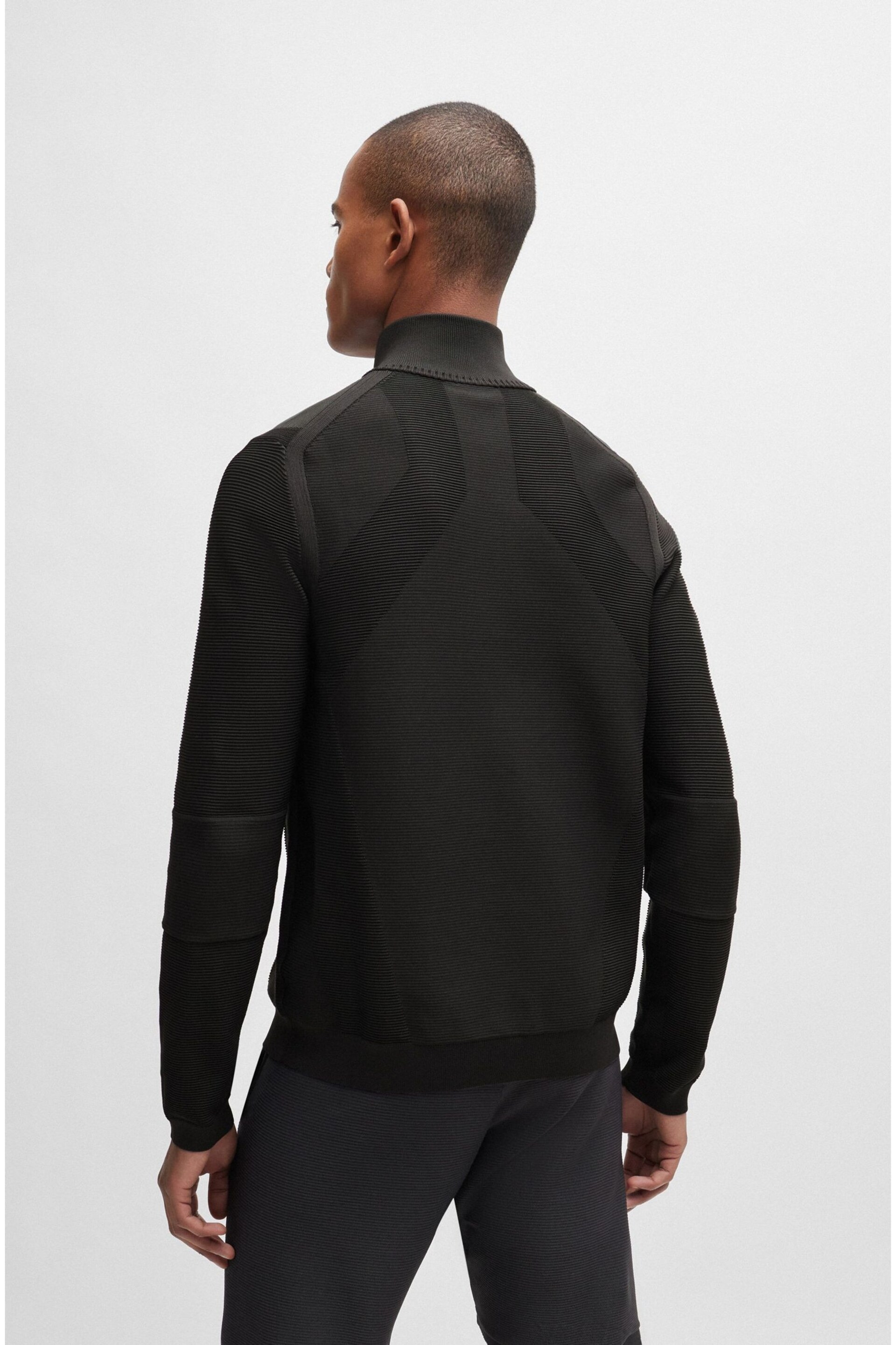 BOSS Black Zip Neck Stretch Sweatshirt - Image 4 of 5