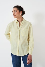 Crew Clothing Company Yellow Plain Linen Relaxed Shirt - Image 1 of 4