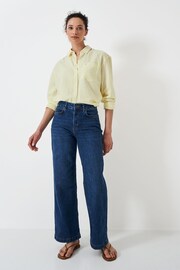 Crew Clothing Company Yellow Plain Linen Relaxed Shirt - Image 3 of 4