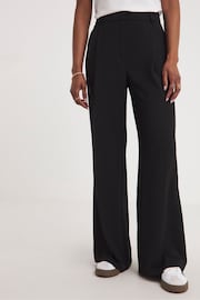 JD Williams Black Textured Pleated Wide Leg Trousers - Image 3 of 3