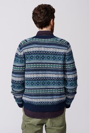 Aubin Blue Fairisle Wool Cardigan - Image 2 of 6