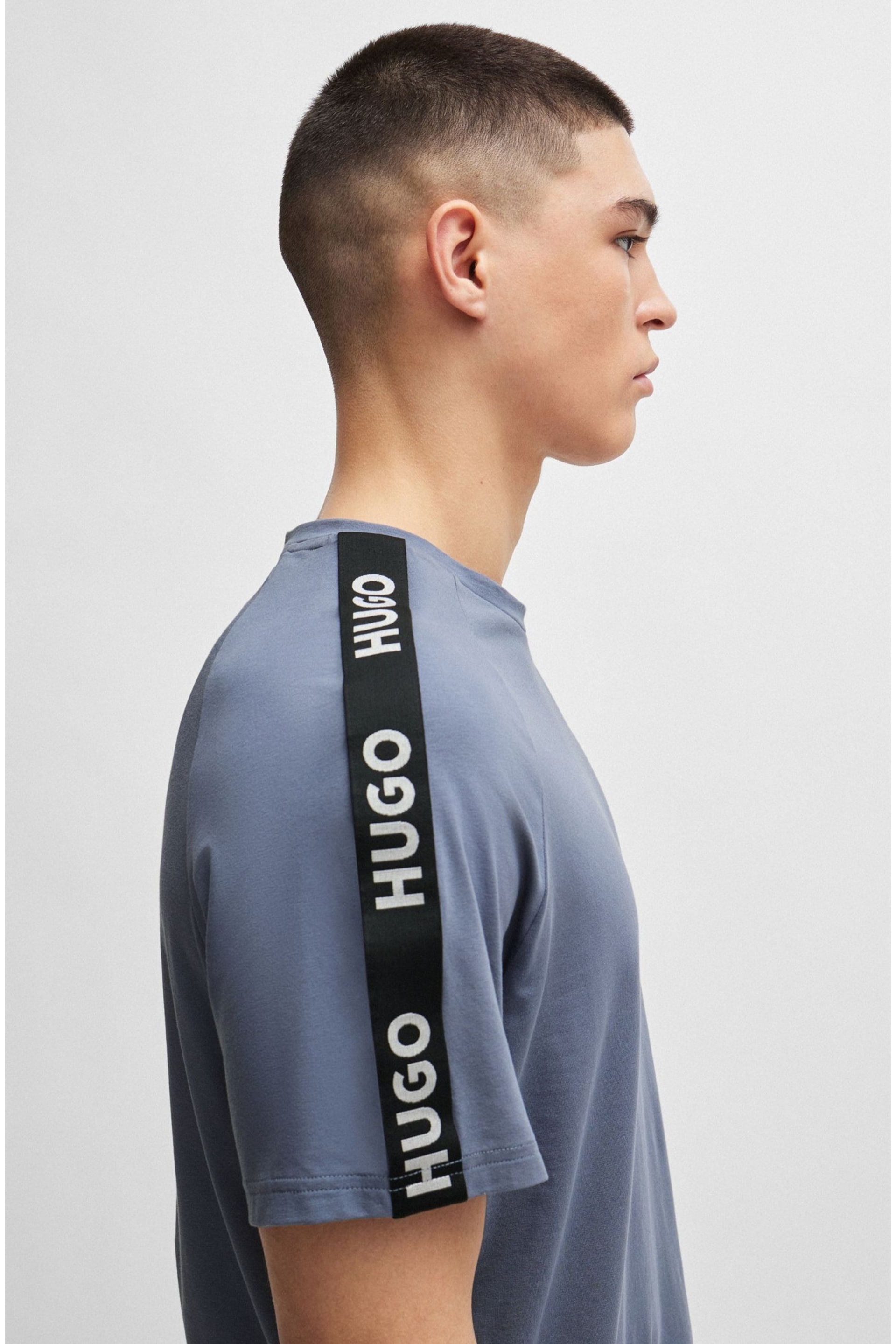 HUGO Relaxed-Fit T-Shirt in Stretch Cotton With Logo Tape - Image 4 of 5
