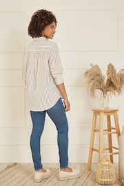 Yumi Brown Stripe Cotton Shirt - Image 4 of 5