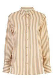 Yumi Brown Stripe Cotton Shirt - Image 5 of 5