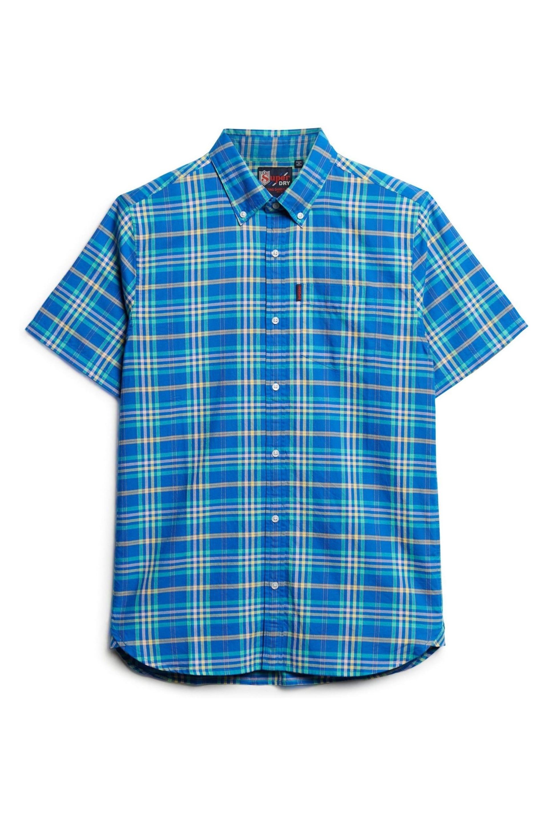 Superdry Blue Lightweight Check Shirt - Image 4 of 6