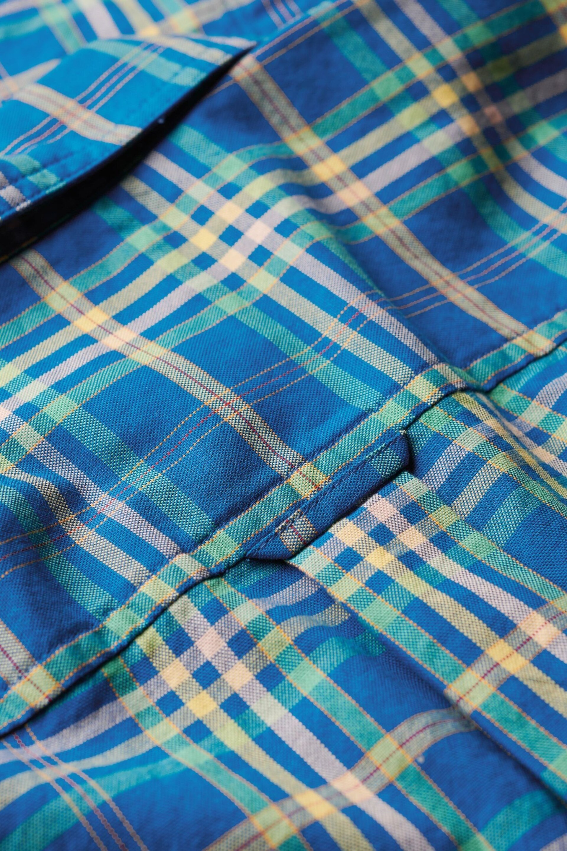 Superdry Blue Lightweight Check Shirt - Image 5 of 6