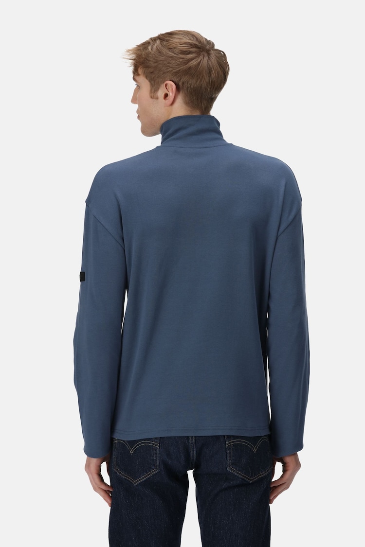 Regatta Blue Ferdo Half Zip 100% Cotton Fleece - Image 2 of 9