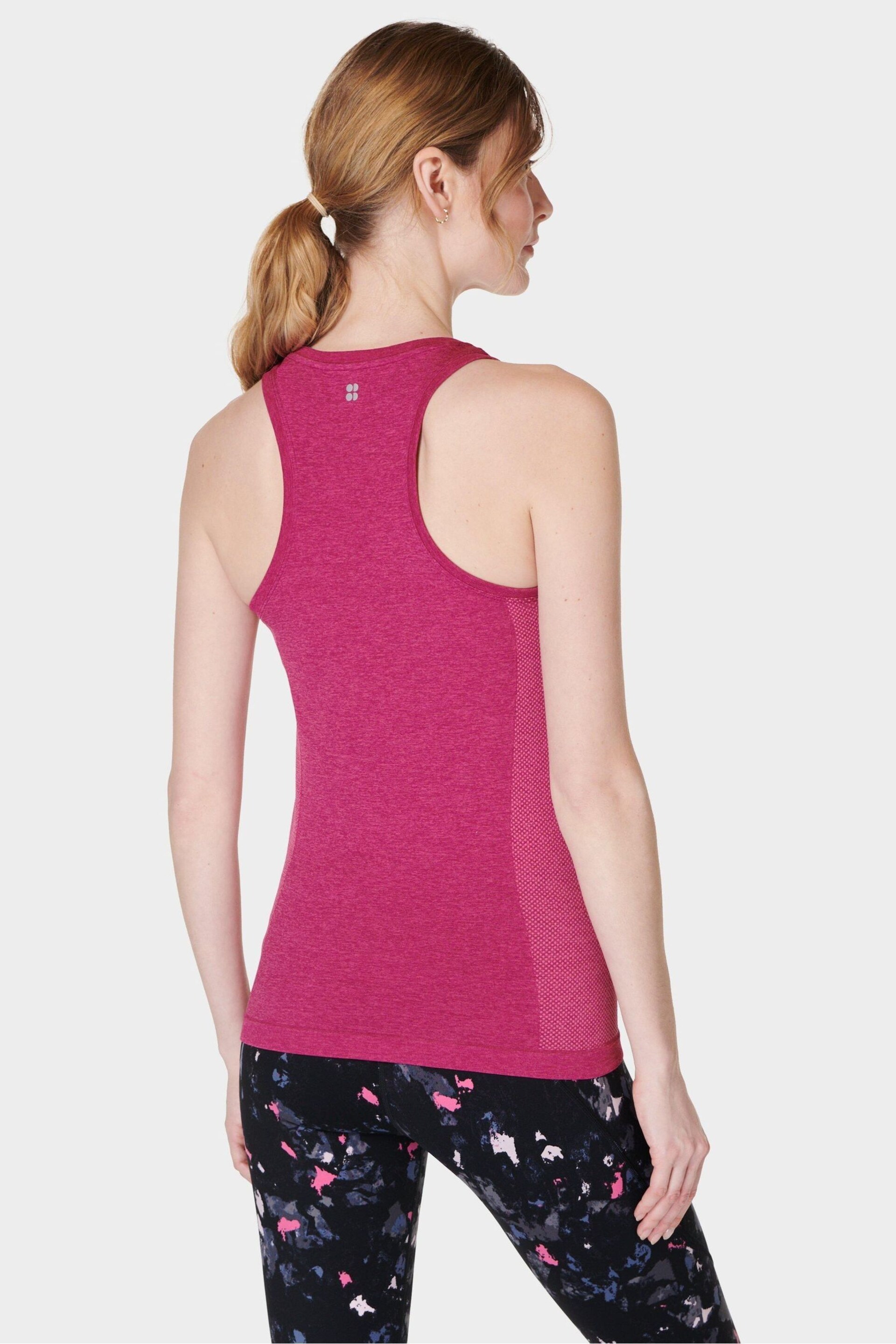 Sweaty Betty Camellia Pink Marl Athlete Seamless Workout Tank Top - Image 2 of 7