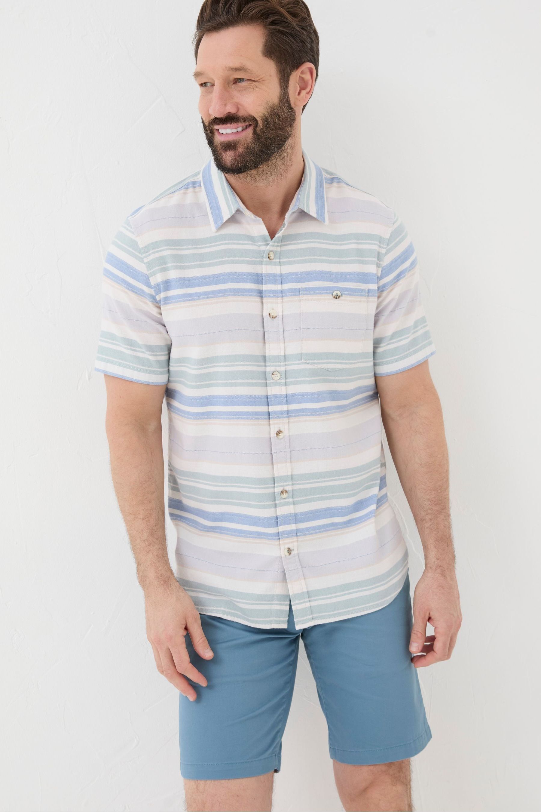Buy FatFace Purple Short Sleeve Trescott Stripe Shirt from Next USA
