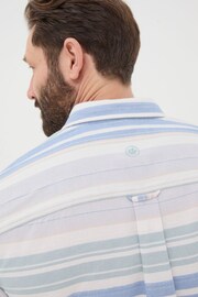 FatFace Purple Short Sleeve Trescott Stripe Shirt - Image 5 of 6