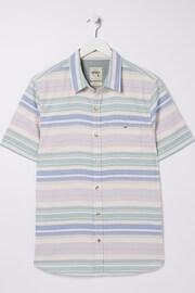 FatFace Purple Short Sleeve Trescott Stripe Shirt - Image 6 of 6