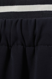 Reiss Navy Fleur Waistband Detail Wide Leg Trousers - Image 6 of 6