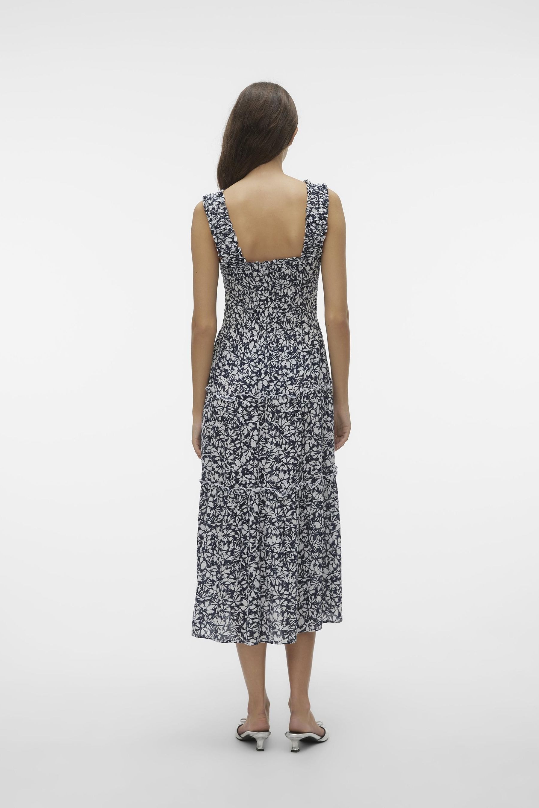 Buy VERO MODA Blue Printed Square Neck Smock Dress from Next Luxembourg
