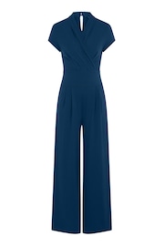 Hot Squash Petite Blue Wide Leg Jumpsuit - Image 4 of 4