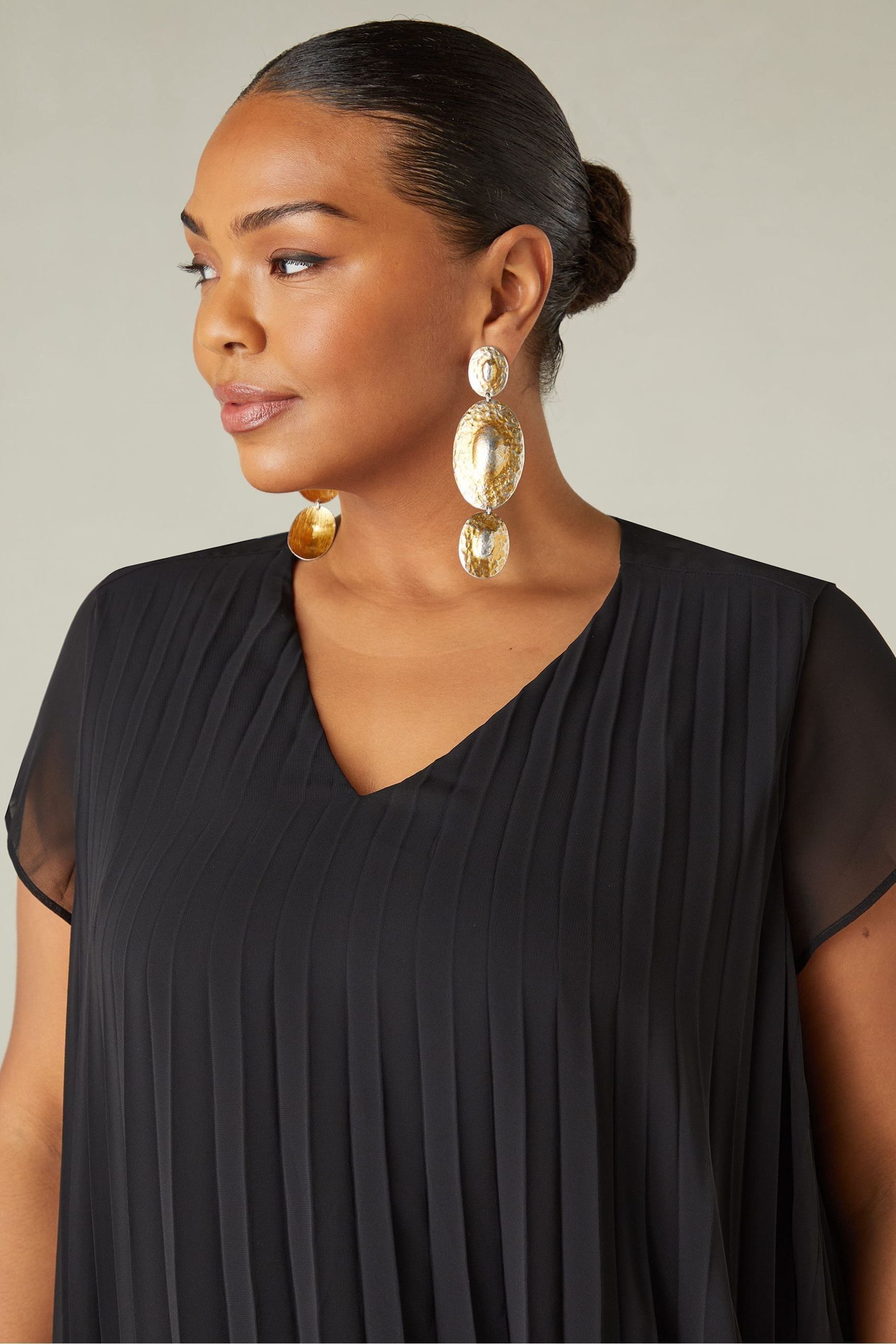 Chiffon pleated midi dress on sale