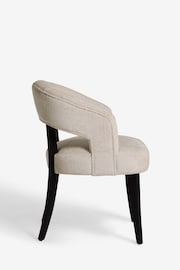 Set of 2 Plush Chenille Oyster Remi Black Leg Dining Chairs - Image 4 of 6