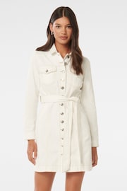 Forever New White Taylor Denim Dress - Image 3 of 6