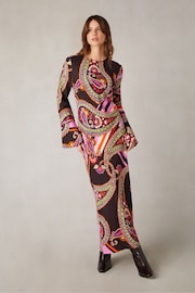 Ro&Zo Multi Paisley Print Flute Sleeve Maxi Dress - Image 4 of 10