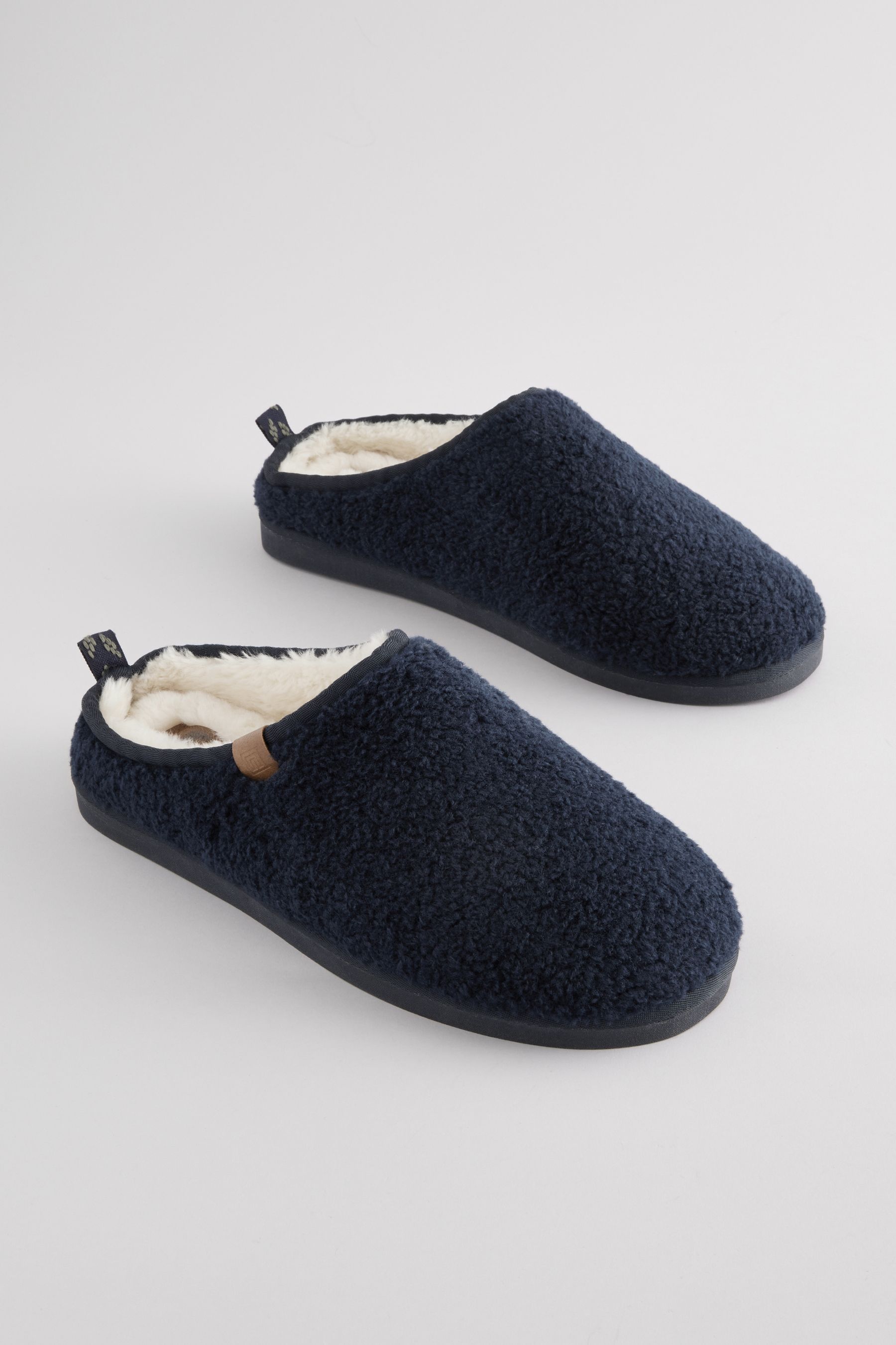 Navy Borg Mule Slippers