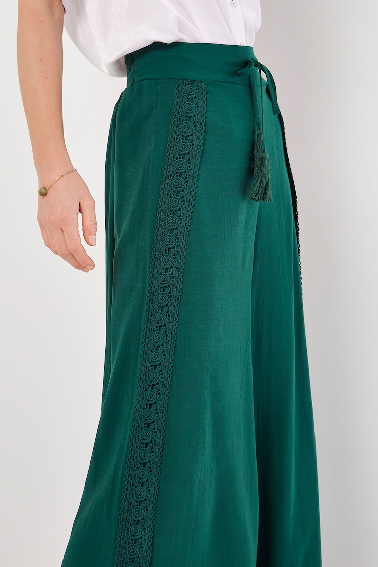 Apricot Green Lace Detail Front Split Wrap Trousers - Image 4 of 4