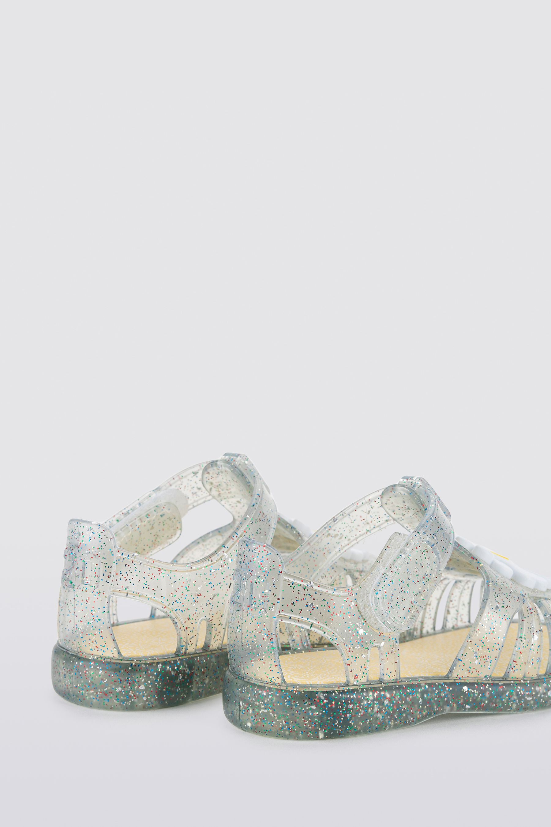 Clear glitter sandals sale