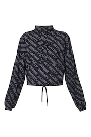 Sweaty Betty Grey Glitch Typography Print Explorer Half Zip Midlayer Top - Image 5 of 6