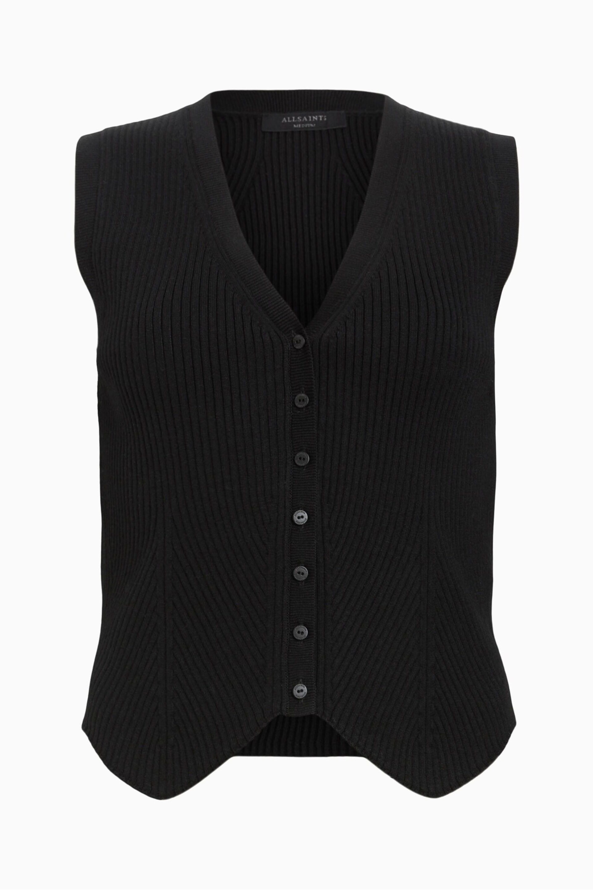 AllSaints Black Cruz Waistcoat - Image 6 of 6