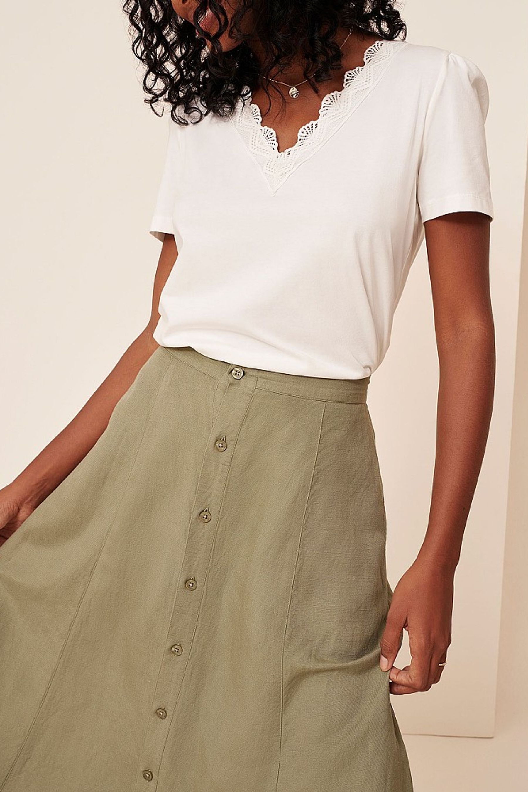 Buy Crew Clothing 100 Linen Button Through Skirt from Next Luxembourg