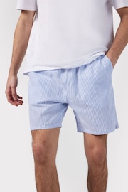 Chelsea Peers Blue Poplin Stripe Pyjama Shorts - Image 1 of 5