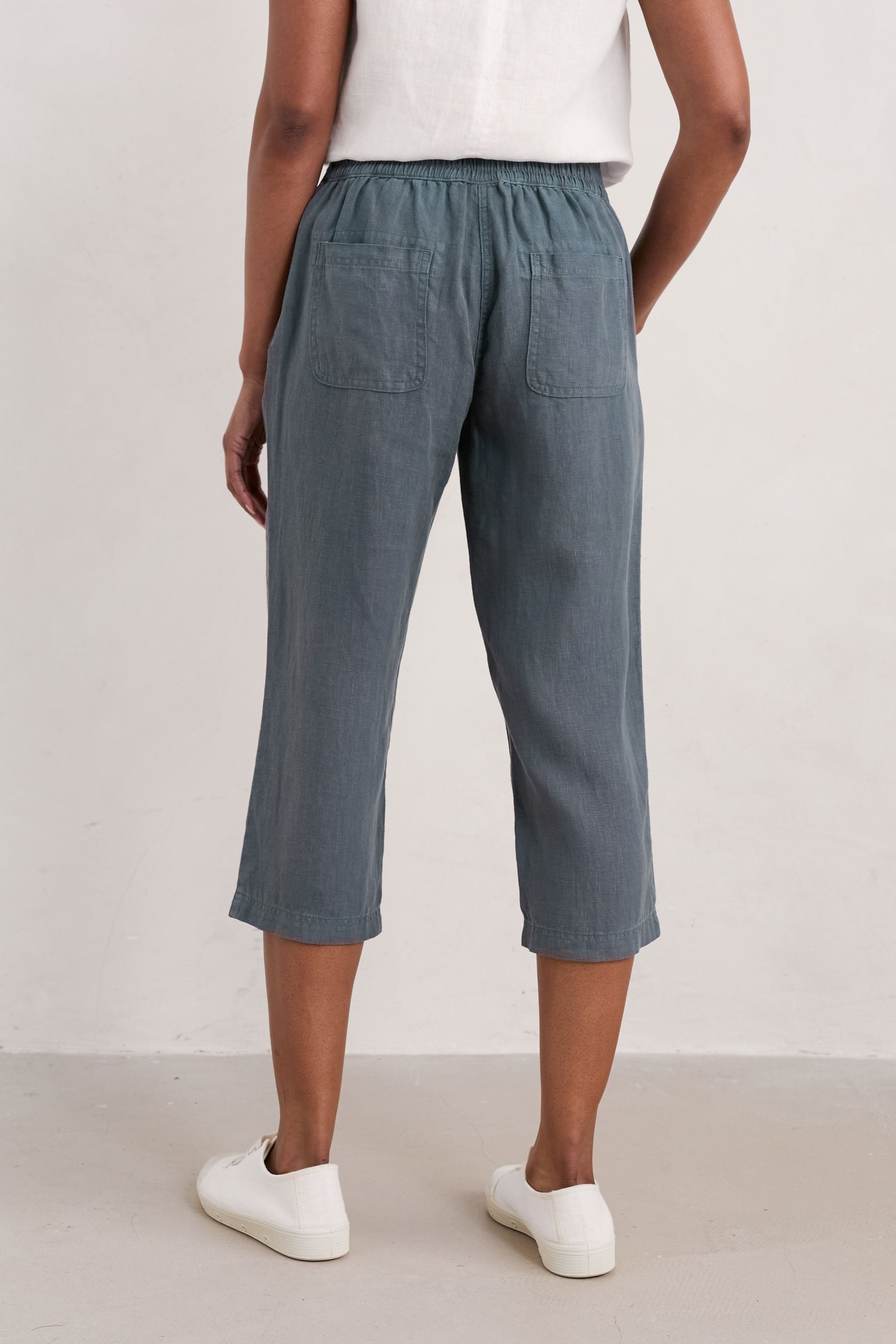 Buy Seasalt Cornwall Grey 100 Cotton Brawn Point Crops Trousers from Next USA
