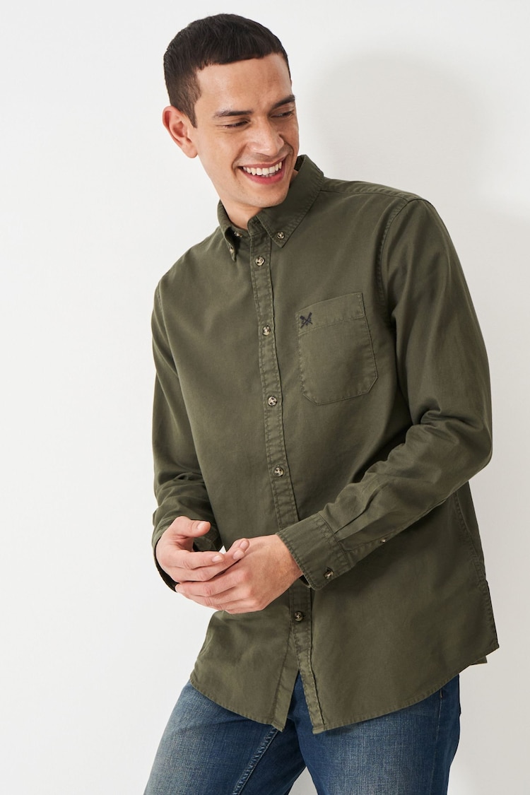 Crew Clothing Classic Fit Garment Dyed Oxford 100% Cotton Shirt - Image 1 of 5