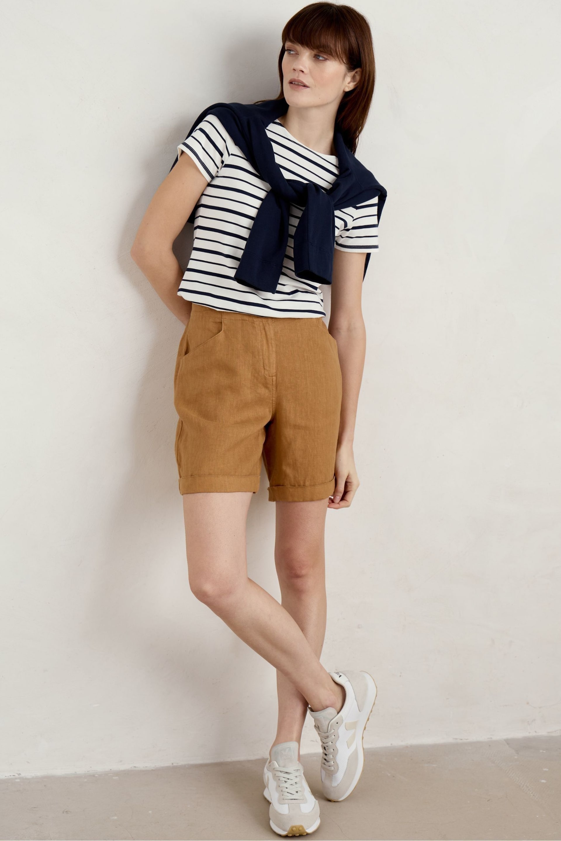 Seasalt Cornwall Natural Striped Sailor T-Shirt - Image 3 of 5